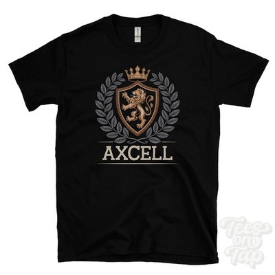 AXCELL FANTASY COAT OF ARMS T-SHIRT novelty parody family name crest