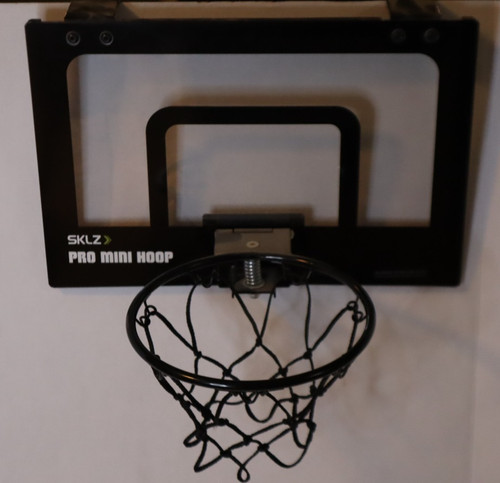 SKLZ Pro Mini Hoop Door-Mounted Basketball Hoop with net Clear Backboard