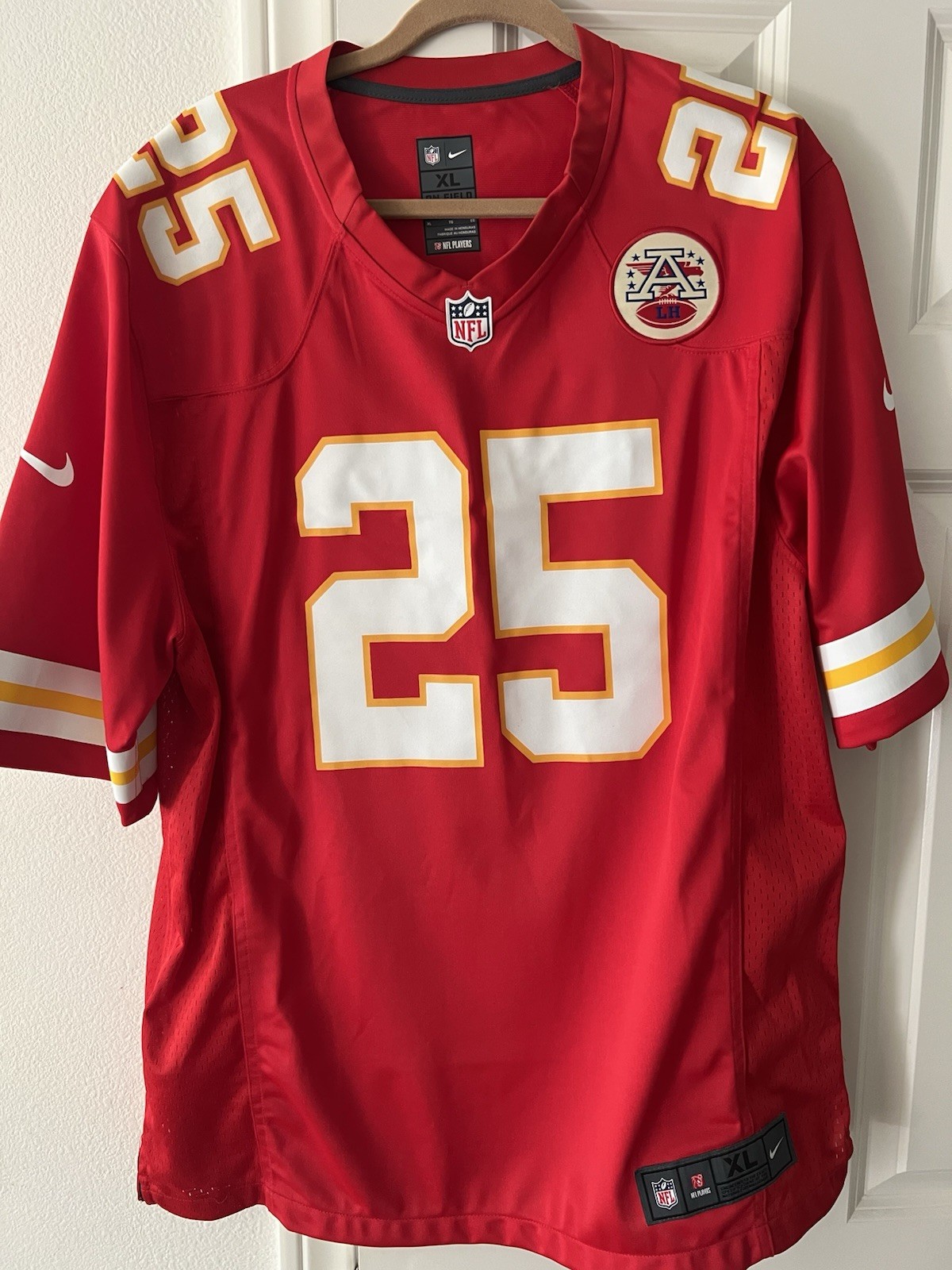 Kansas City  Nike Dri-Fit Jersey Clyde Edwards Helaire #25 On Field Men’s XL