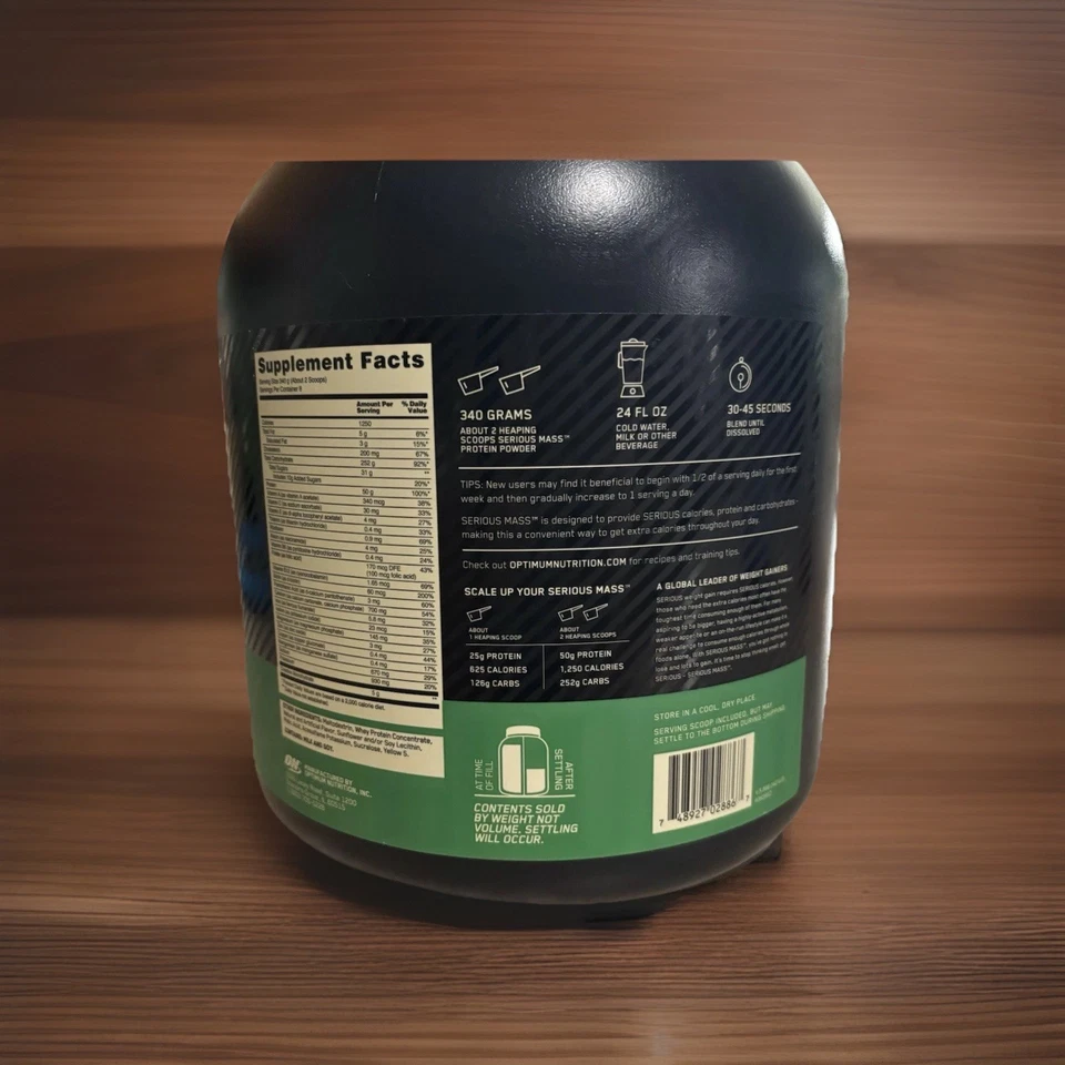 Optimum Nutrition, Serious Mass Protein Powder Supplement Banana, 6 lb - Image 3 of 3