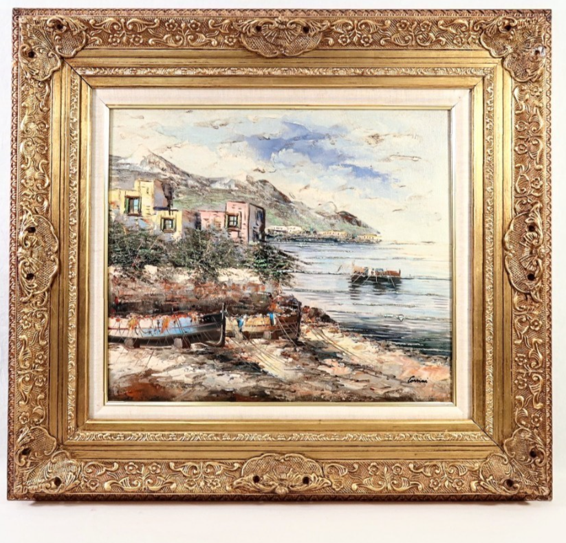 Corsini Painted in Italy肉筆油彩画　直筆サインあり Alberto Corsini Original Oil Painting 
