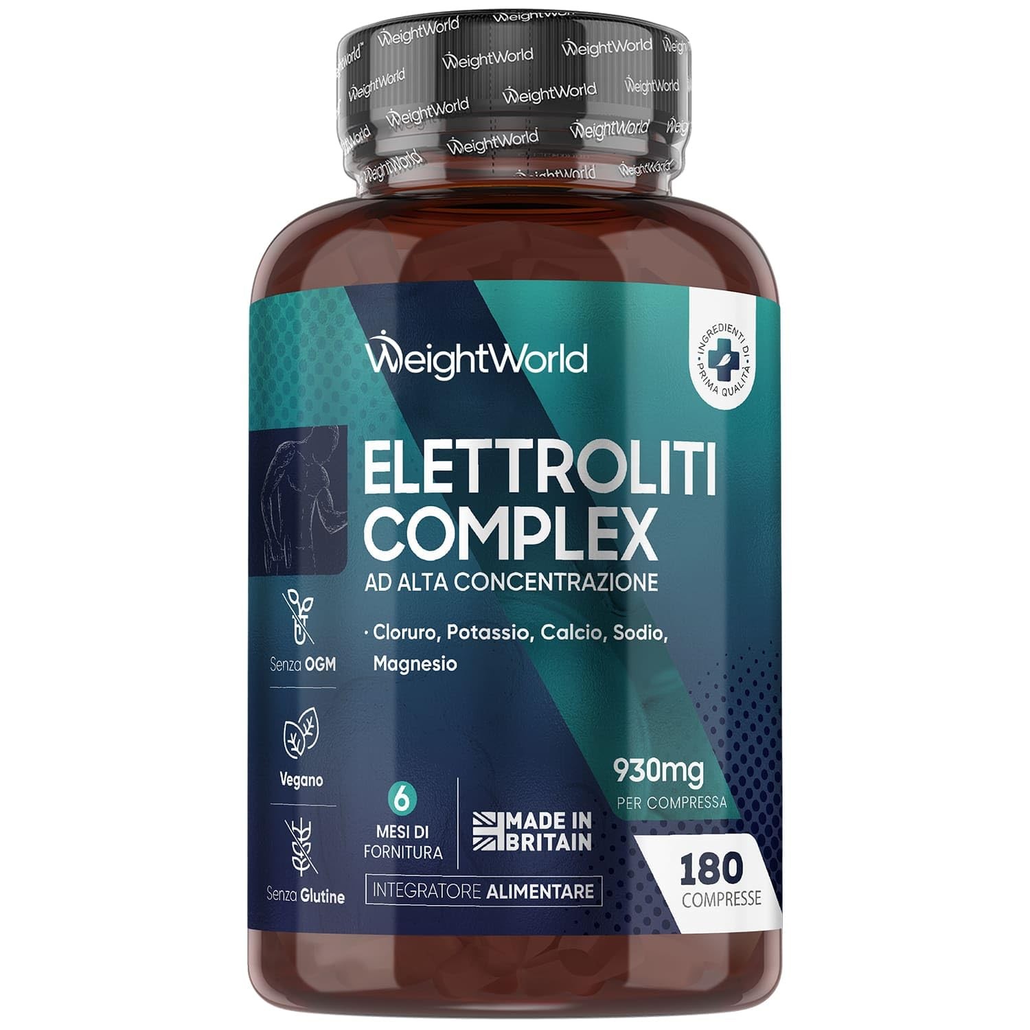 Elettroliti Vegani 5 Sali Minerali Magnesio Potassio Cloruro Sodio Calcio 6 Mesi