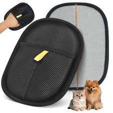 intrestio Pet Hair Removal Gloves, 2 Packs Reusable 2pack black and yellow