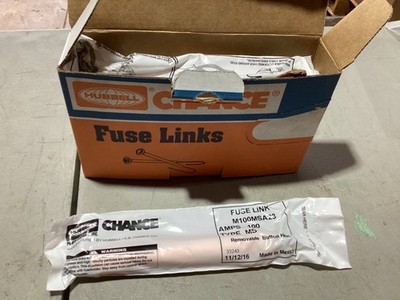 10 Hubble Chance Fuse Links 100AMP Type MS Removable Head M100MSA23