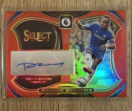 Didier Drogba 2024-25 Select Pitchside Signatures Red Autograph EPL