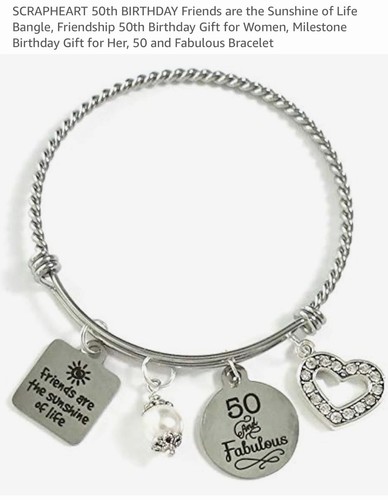 50th Birthday Bangle Bracelet
