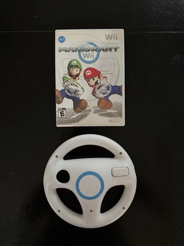 Mario Kart Wii (Nintendo Wii, 2008) with Wheel