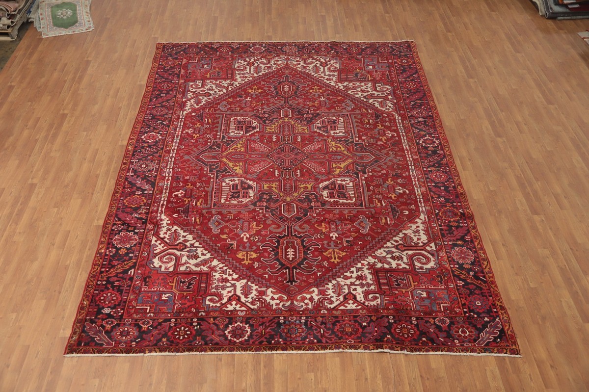 Vegetable Dye Red Traditional Style Large Area Rug 10x13 ft Hand
