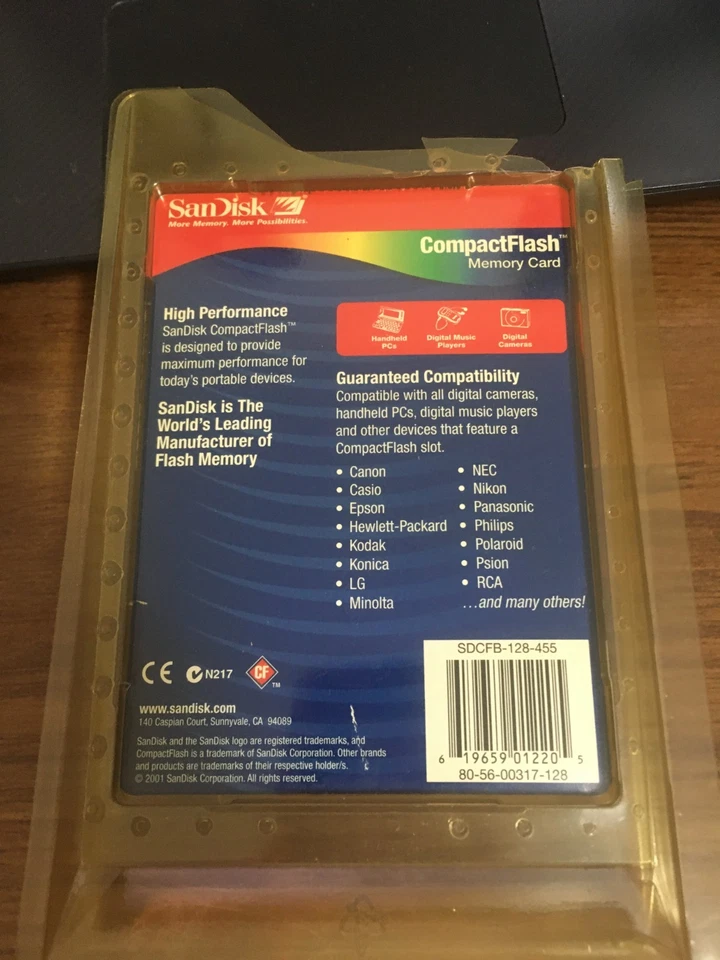 SanDisk CompactFlash 128 MB Memory Card, SDCFB-128-768, PC, Music Player, Camera - Image 4 of 4