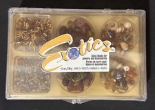 Vintage NEW Sealed Exotics Glass Bead Kit for Jewelry making Browns  Ambers