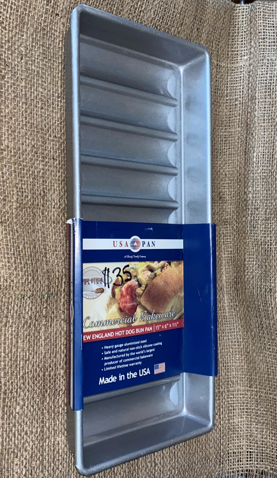 USA Pan Bakeware Nonstick New England Hot Dog Bun and Lobster Roll Loaf Pan, ...