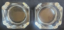 Vintage Clear Heavy Glass Square Ashtray. 3 3/4" Unbranded.