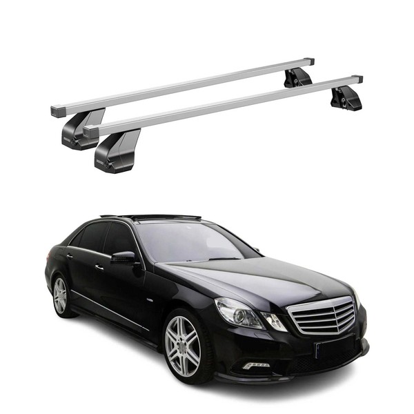 Menabo DachträGer FüR Mercedes E Klasse W212 Limo 2009-2013 75Kg Stahl Silber 2X-image