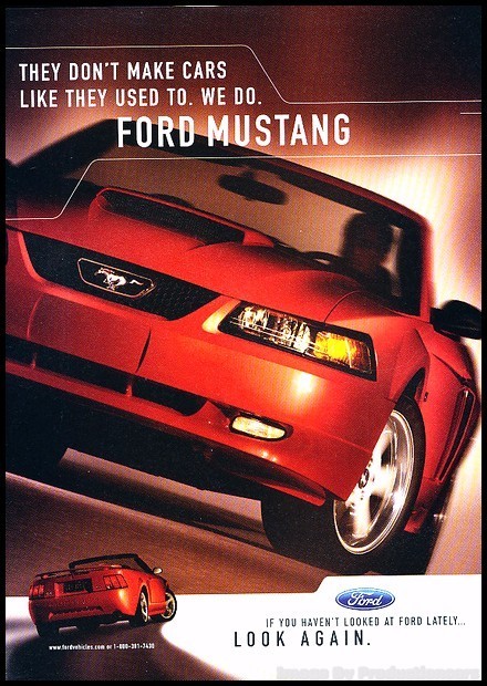2003 Ford Mustang GT Convertible Vintage Advertisement Print Art Car Ad J270