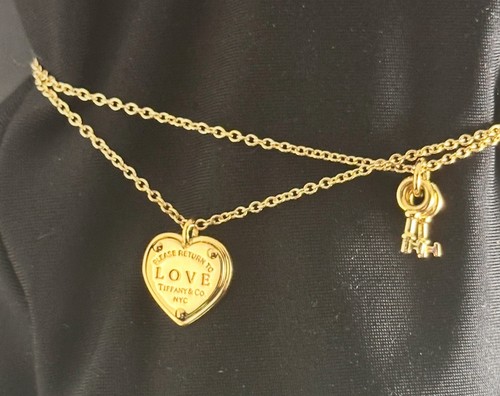 Please Return To Tiffany 18K Gelbgold Herz und Schlüssel Love Armband. Nagelneu - Bild 14 von 19