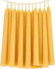 24 Pack Beeswax Taper Candles in Bulk 8 Inch Tall - All Natural, 100% Pure Unsce