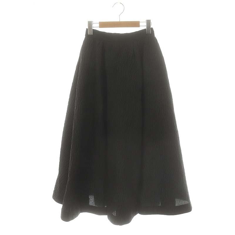 Ameri Vintage Jacquard Tuck Long Black Skirt for Women