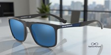 EMPORIO ARMANI EA4097 501755 Black Dark Blue Mirror Blue 56 mm Men's Sunglasses