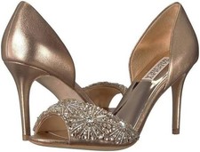 Badgley Mischka Rose Gold Crystal Heels, US 6.5, Stunning, 52