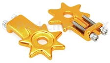 BMX Bicycle Star Spur Chain Tensioners for 3/8" axles - GOLD