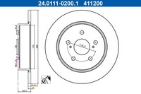 2X Bremsscheibe ATE 24.0111-0200.1 FüR Toyota HR 4WD NGX50_ NGX50R NGX50 Hybrid