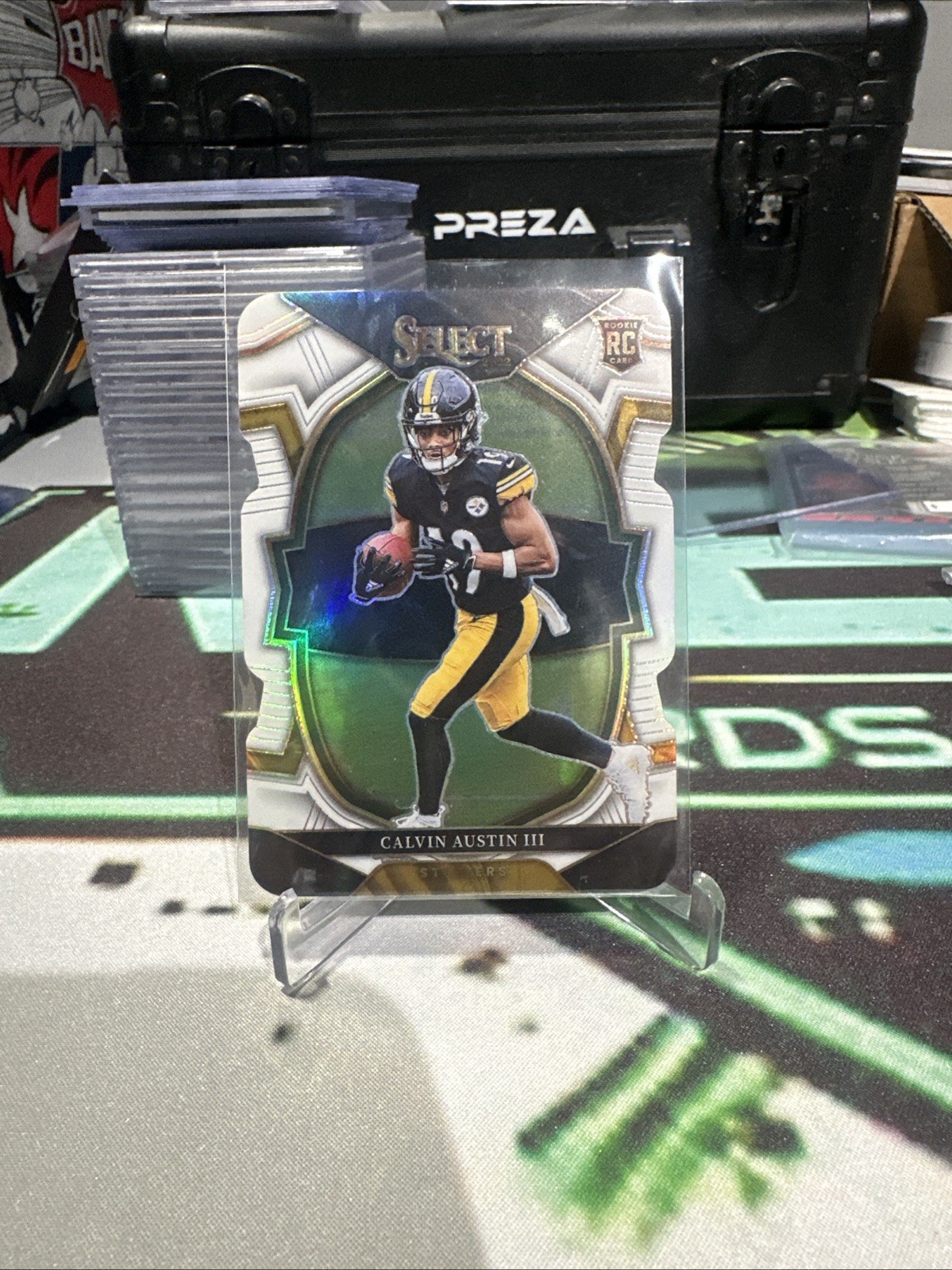 2022 Panini Select Concourse Calvin Austin III #65 White Prizm Die-Cut /99 (RC)