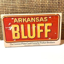 Vintage Board Game Arkansas Bluff License Plate Card 1975 Parker
