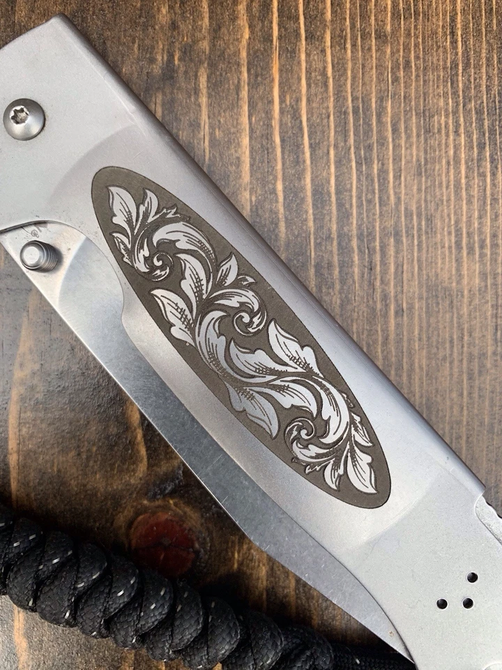 激光雕刻冷钢折叠布什曼口袋刀二手 — 第 4/4 张图片