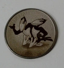 Heckle And Jeckle Magpies Clad Quarter Surface Engraved Hobo Nickel / Love Token