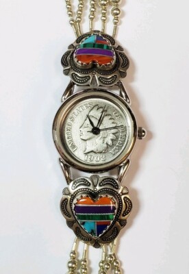 Vintage Indian Head 1899 Penny Silver Tone Watch James Longacre New Battery Vintage Indian Head 1899 Penny Silver Tone Watch James  main image 3