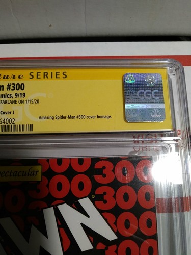 SPAWN #300 CGC-SS 9.8 AMAZING SPIDER-MAN #300 VARIANT SIGNED TODD MCFARLANE 2019 - Picture 11 of 12