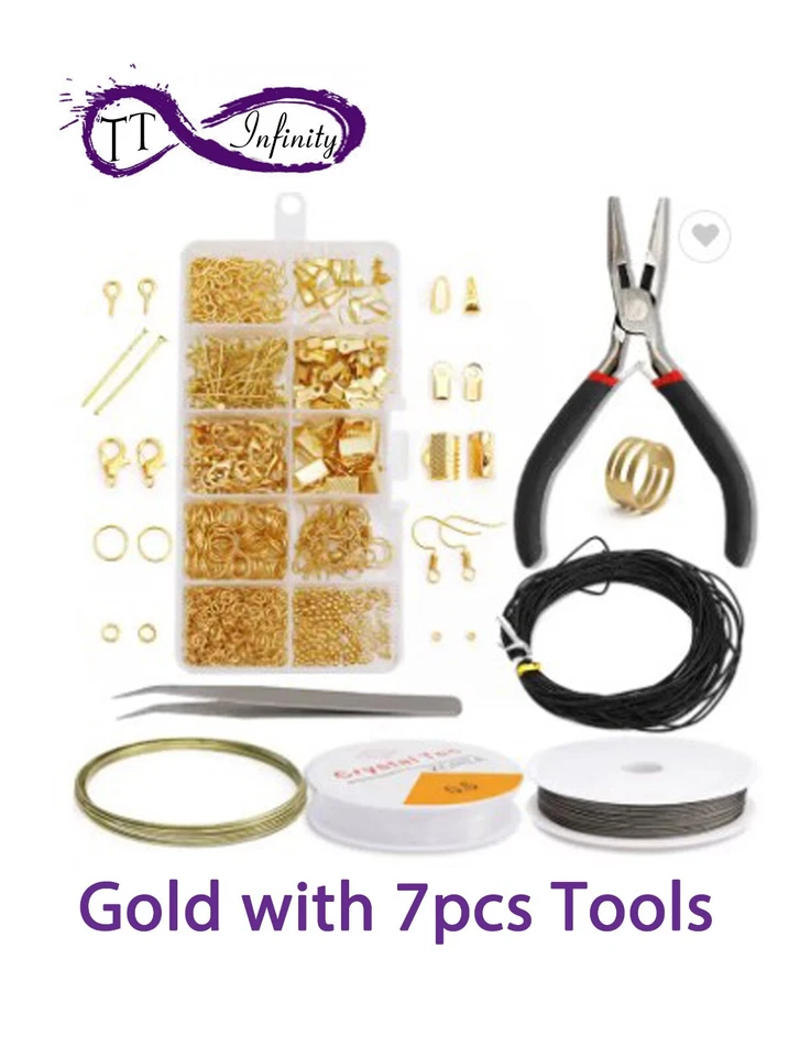 Jewellery Making Kit Findings 870Pcs and 7pcs Tools & Wire DIY Necklace Repair - Image 3 of 4