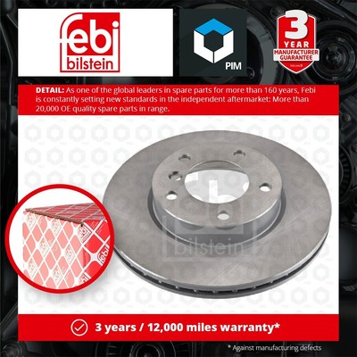 2x Brake Discs Pair Vented fits BMW 320D E46 2.0D Front 98 to 05 286mm Set Febi