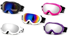 Kids Snowboarding Snow Goggle Mirror Flash Dual Lens Cloud 9 UV Protection Youth
