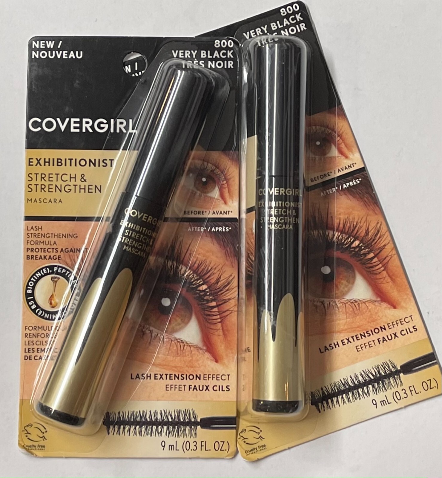 Тушь для ресниц Covergirl Exhibitionist растягивающая и укрепляющая 800 г Очень черная 2 упаковки 3090₽