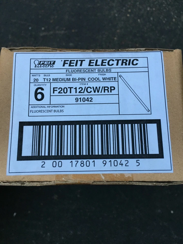 Box of 6 - FEIT Electric 91042 - F20T12/CW/RP Fluorescent Tube Bulb 20W - Image 3 of 3