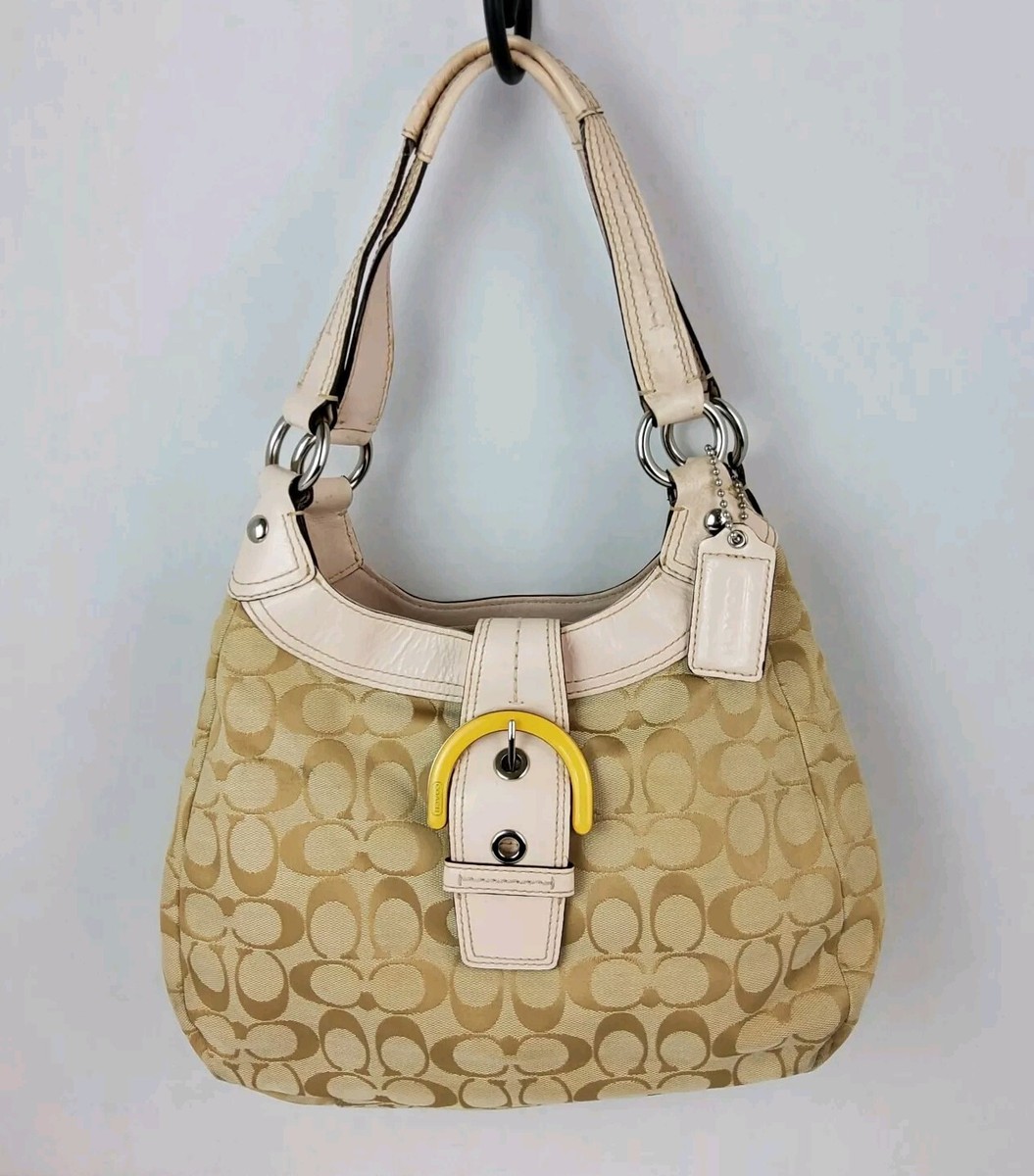 Coach Signature F17094 Pale Pink Trim Shoulder Handbag Purse | eBay