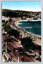 Nice France La Promenade Des Anglais VINTAGE Postcard Classic Cars