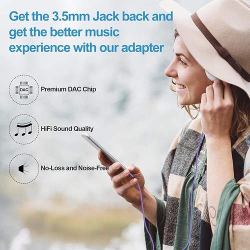 Samsung Audio Aux Car Stereo Jack Cable 3.3ft USB Type C to 3.5mm Purple - Picture 5 of 7