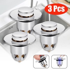 3 Pcs Sink Plug Stopper Bath Wash Basin Copper Core Bounce Pop Up Drain Filter