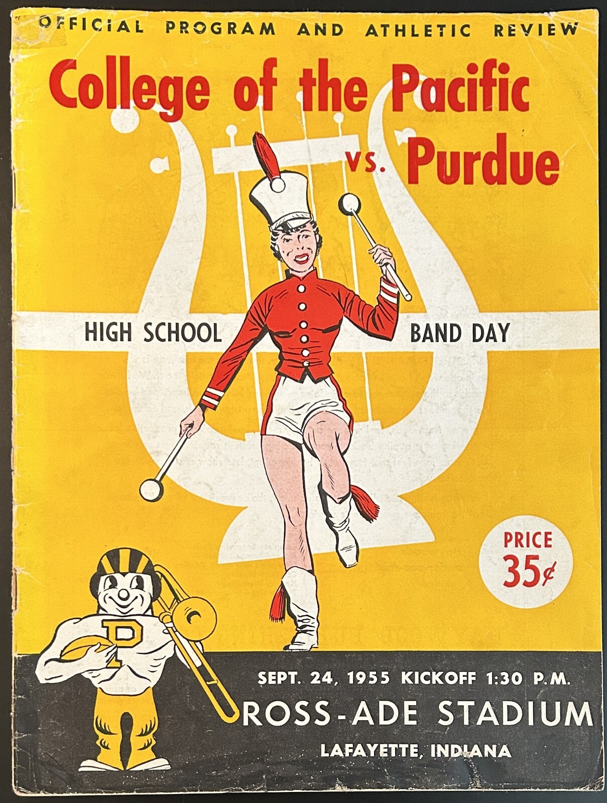 1955 Purdue Boilermakers vs Pacific Football ProgramLen Dawson Lamar