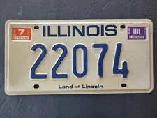 1983 Illinois License Plate 22074 Land Of Lincoln
