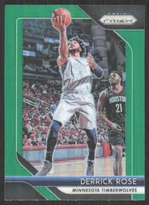 2018-19 Panini Prizm Green Derrick Rose Minnesota Timberwolves #77