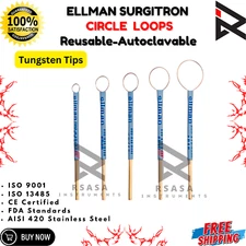 Ellman Surgitron Round Loop Electrodes 5 Pcs Set Autoclavable-Tungsten Tips CE