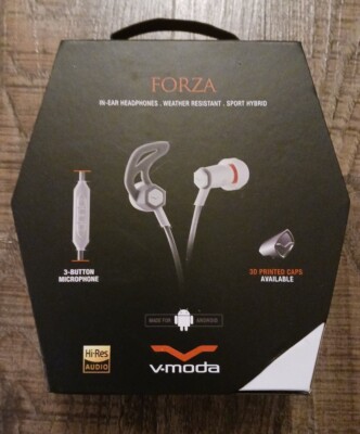 V-MODA Forza In-Ear Sport Headphones with 3-Button Remote & Microphone - White