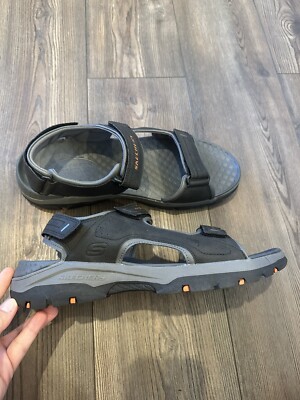 ナイス Skechers Sandals Men 13 Brown Tresman-Garo Relaxed Fit Strappy