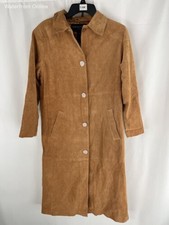 Centigrade Women's Tan Suede Leather Overcoat Size Small Petite