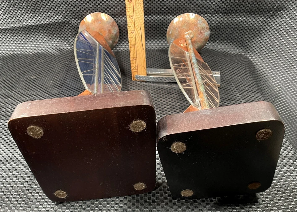 Candelabros de diseño Piscis ÚNICOS vidrio corte cobre y madera diseño Piscis IN7286 Foto 4 de 4