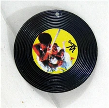 1978 Boney M Metal Record Necklace Charm Night Flight To Venus Old Stock