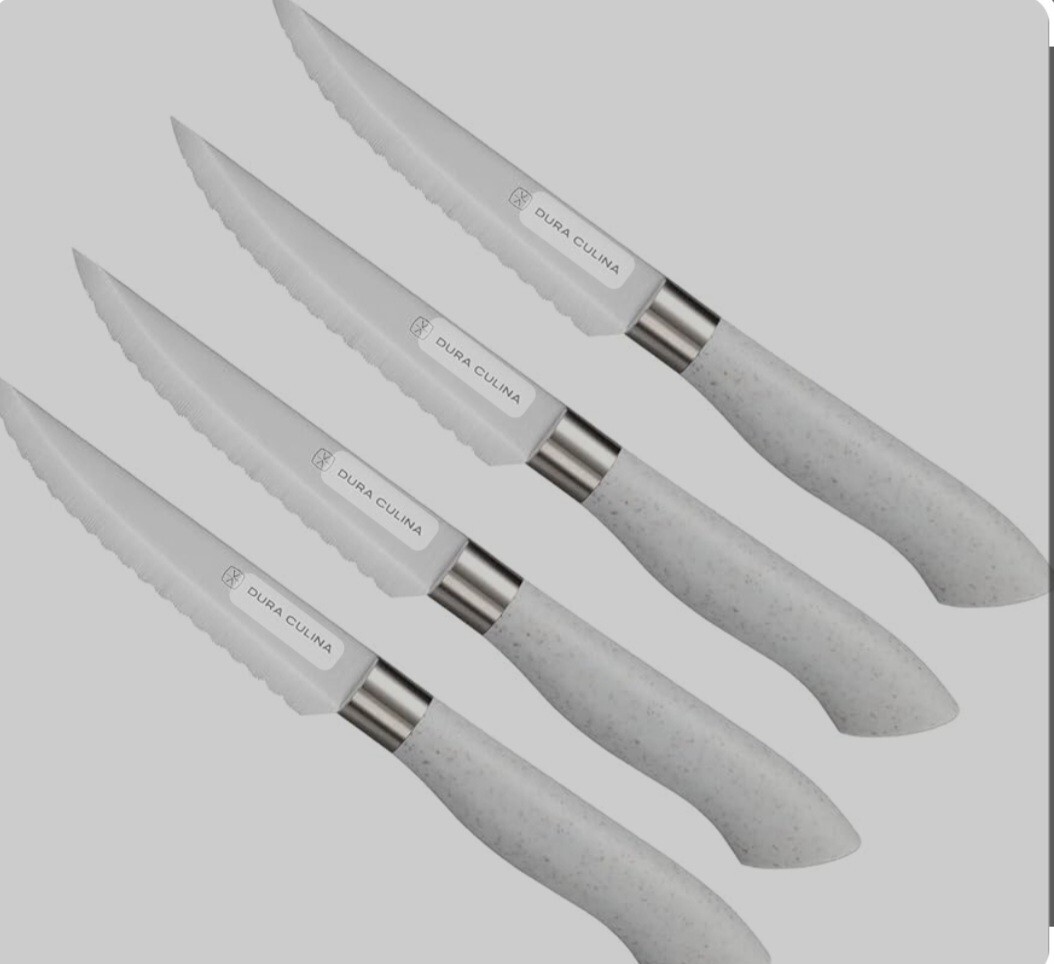 Dura Culina 4 Piece Serrated Steak Knife Set White NEW eBay